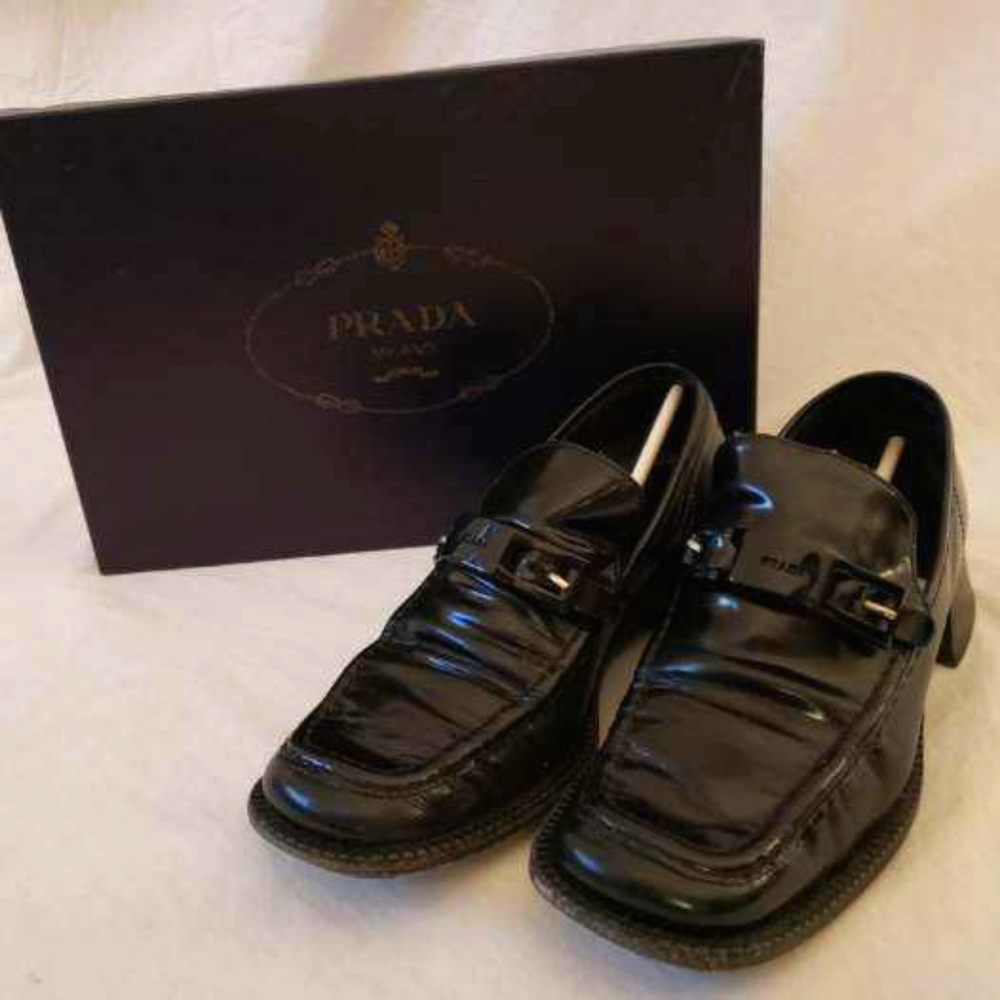 Genuine Prada Black Loafers Womans Size 7